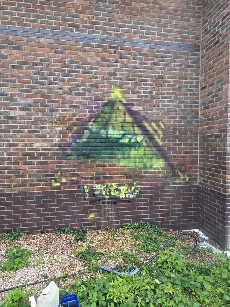 Before: Graffiti removal, Aberystwyth